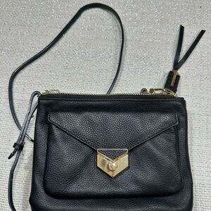 Stella & Dot Black Crossbody Bag with Gold Accents